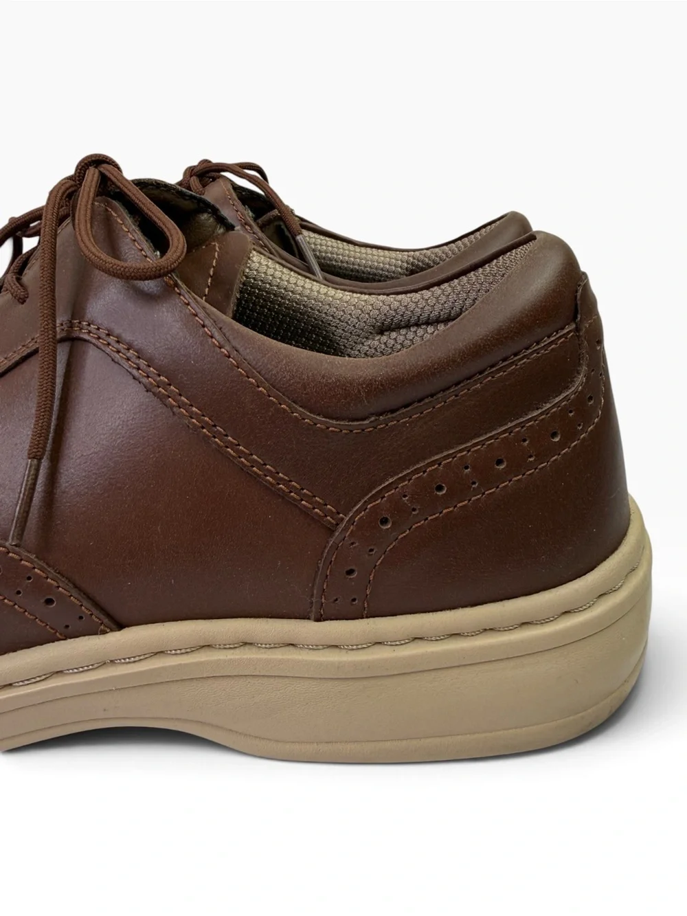 OrthoFeet Moreno Mens Wingtip Oxford Dress Shoes Brown Leather Size 11 Wide 2E